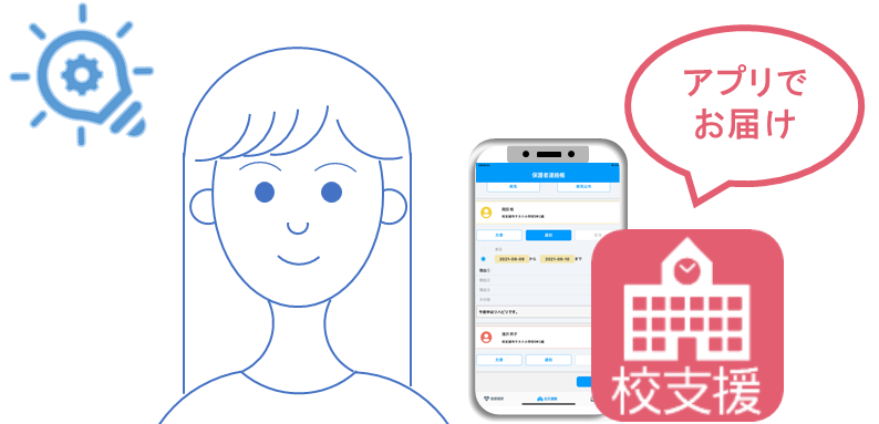 学校・保護者・地域を双方向でつなぐコミュニケーションツール<br>『保護者連絡システム』