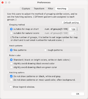 Dialog to specify hatching options.