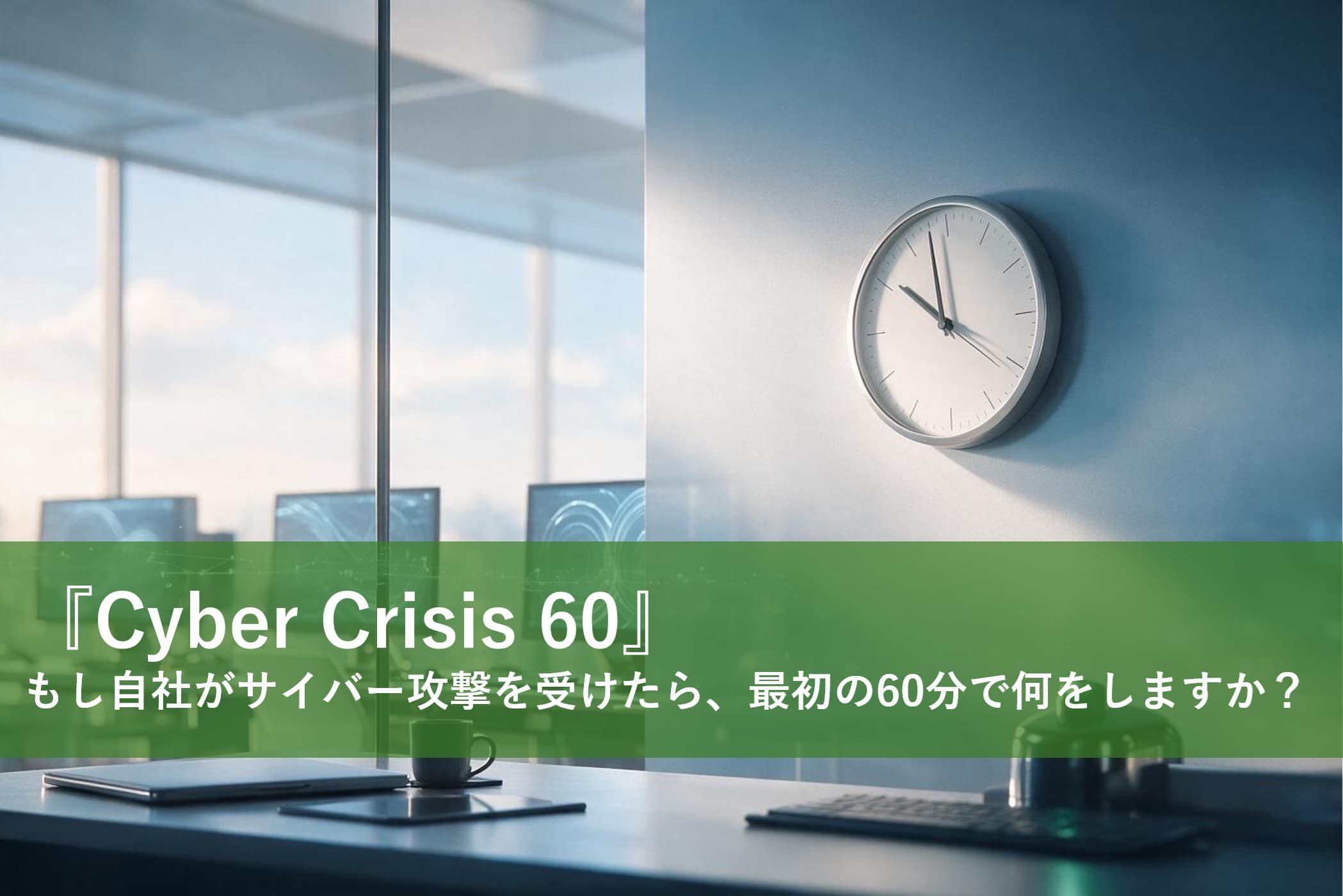 『Cyber Crisis 60』　もし自社がサイバー攻撃を受けたら、最初の60分で何をしますか？